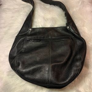 Tignanello black leather shoulder bag vintage